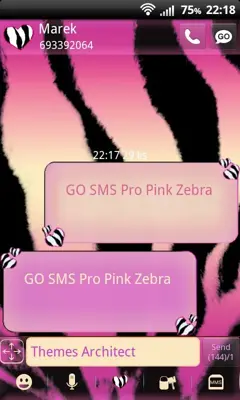 GO SMS Pro Pink Zebra android App screenshot 0